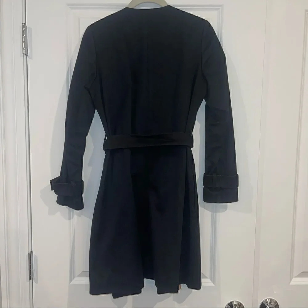 SANDRO Paris Malena Cotton Black Trench Coat - Picture 11 of 12